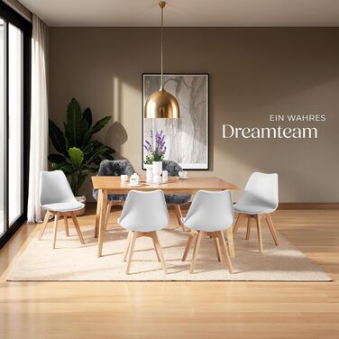 Тектейк® Стільці для їдальні Frederikke II - набір 6 шт. Сучасні кухонні стільці, скандинавський дизайн, чорний колір