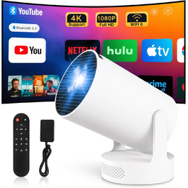 Портативний міні проєктор 4K HY300ultra з Wi-Fi 6, Android 11 та підтримкою HDMI для телефону/ПК/ноутбука/Stick. Full HD 1080P, вбудований динамік