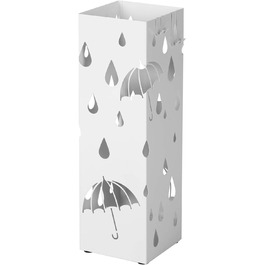 Підставка для парасольок SONGMICS з піддоном та 4 гачками 15,5x49 см біла
