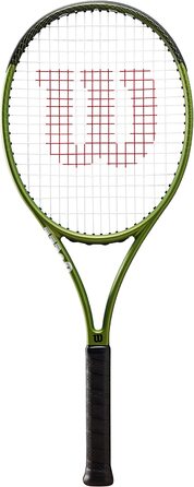 Тенісна ракетка Wilson Blade Feel 100 Rkt з нанизуванням 284 г універсальна ракетка зелено-чорного кольору для дорослих