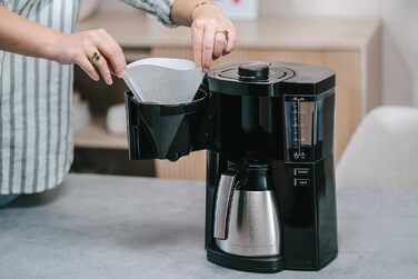 Кавоварка Melitta Look з термочашею, знімним резервуаром для води, програмою видалення накипу, на 10 чашок, чорна