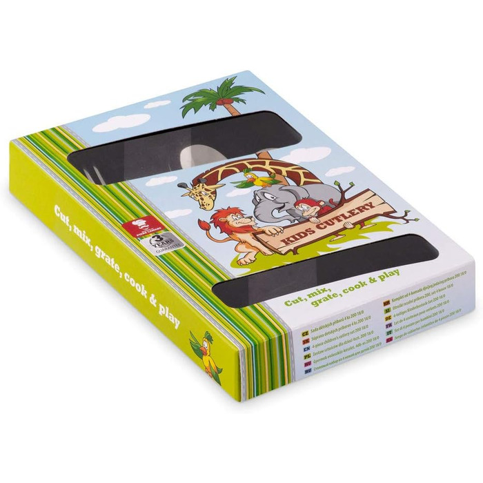 Набір дитячого столового прибору Maverton Kinderbesteck Set з гравіюванням - 4 предмети. Ідеальний подарунок для дітей від 3 років. З нержавіючої сталі, придатний для миття в посудомийній машині.