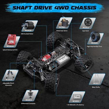 Радіокерований монстр-трак HAIBOXING 1/18 4WD 36 км/год, водонепроникний, 2.4 GHz, RTR з акумулятором 7.4V для дітей та дорослих