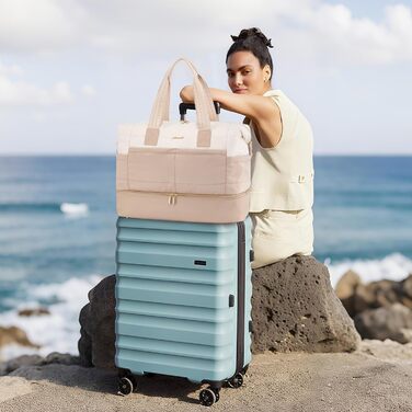 Сумка-мішок LOVEVOOK для подорожей, 52x38x25 см, 50 л (бежевий/хакі) - для вихідних, в пологовий будинок, спортзал, подорожі