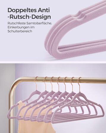 Набір вішалок SONGMICS 20 шт. з оксамитовим покриттям, для одягу, краваток, рушників, 360° обертання, срібно-світло-зелені