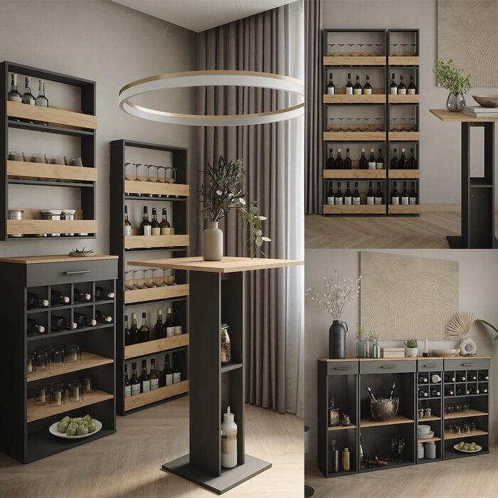 Стіл журнальний Vicco Repose, 65x65 см, білий/антрацитовий
