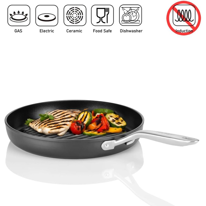 Сковорода TECHEF OXGP Onyx Collection з антипригарним покриттям Teflon Platinum, 30.5 см, алюміній, чорна