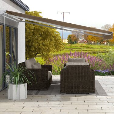 Маркіза для захисту від сонця, сонцезахисний дах, 3,5 м x 2,5 м, жовтий + сірий