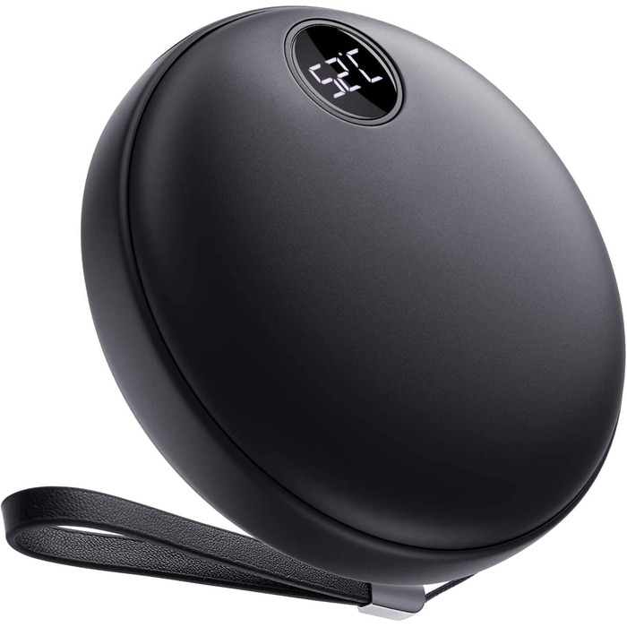 Електричний грієчка для рук EXTSUD: портативний, акумуляторний, USB Powerbank. Чудовий подарунок на зиму для чоловіків та жінок (чорний)