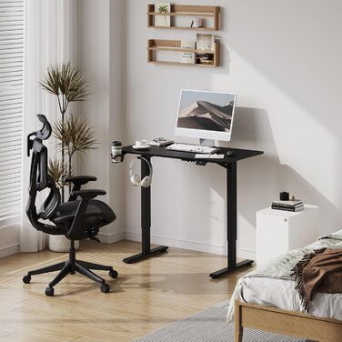 Електричний регульований стіл Sanodesk 110x60 см з пам'яттю, чорний | Ергономічний стіл для комп'ютера