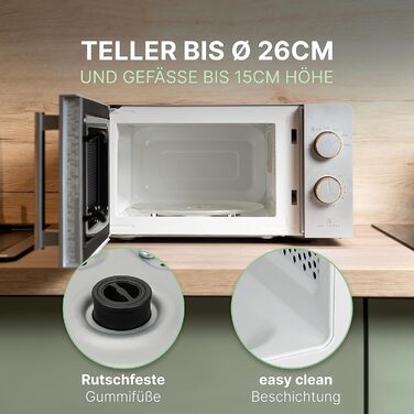 Мікрохвильова піч WALDWERK 20 л, 700 Вт - просте керування, стильний дизайн