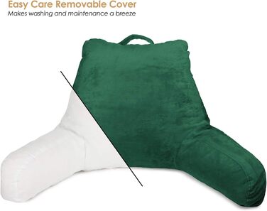 Подушка-крісло Clara Clark з підлокітниками для дітей та дорослих – преміум подушка з піною з пам'яті для перегляду телевізора та відпочинку – середнього розміру, колір хакі