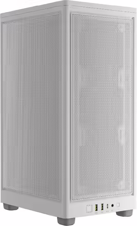 Корпус для ПК Corsair 2000D Airflow Mini ITX, білий, три слоти для GPU, сітчаста сталь, оптимізований для охолодження, сучасні порти на фронті