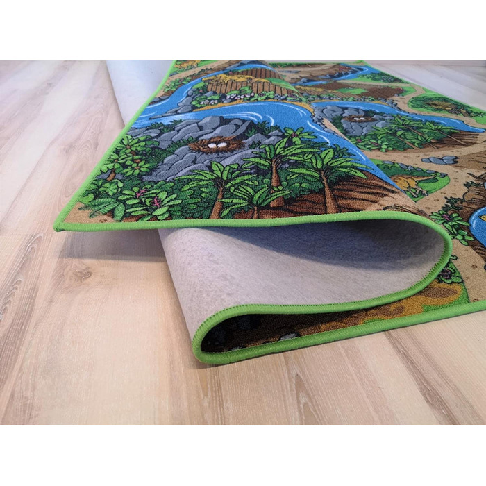 Дитячий килимок динозавр зелений барвистий ігровий килимок динозавр (200 х 250 см)