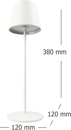 Торшер SCHWAIGER OTL200: LED-лампа, нічник, садовий світильник, RGB, сенсорне керування, акумулятор, диммування, тепле світло, IP44 (білий)