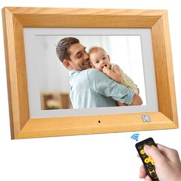 Цифровий фоторамка Kodak 10.1 дюймів з IPS-екраном, підтримкою USB/SD, відтворення фото/музики/відео, календарем та будильником, з пультом дистанційного керування (чорний)