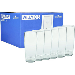 Склянки для пива Van Well Willibecher 0,5л, 120 шт. - Преміум якість, міцні, придатні для миття в посудомийній машині, калібровані, 500 мл, для ресторанів та дому
