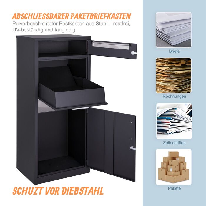 Скринька для листів Relaxdays з відділенням для пакунків