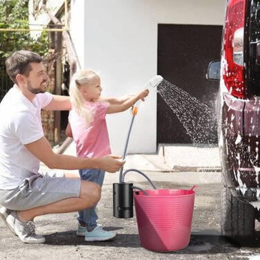 Портативна душова Koopsmate з LED-підсвічуванням та акумулятором 4400mAh, електрична помпа, 20L мішок для води, для кемпінгу, подорожей та домашніх тварин