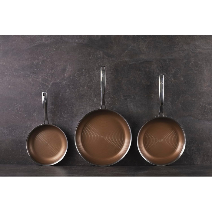 Набір сковорідок MasterPRO GIRO (20+28 см) з антипригарним покриттям ILAG, 3-шаровий, індукційний, для духовки, без PFAS/PFOA/PTFE, з нержавіючою сталею