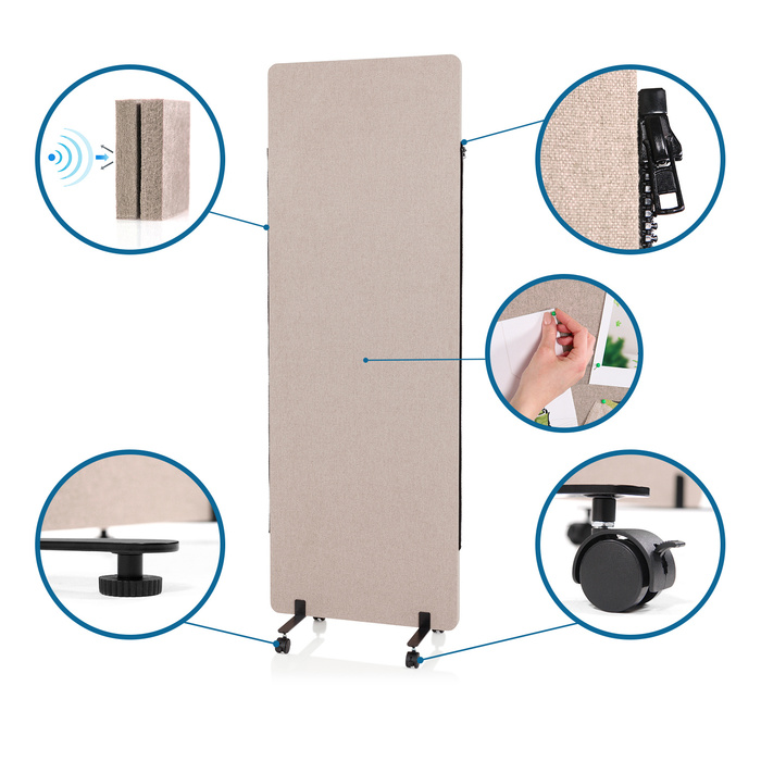 Система звукоізоляційних перегородок FLEXMIUT 2 шт. (taupe) від hjh OFFICE