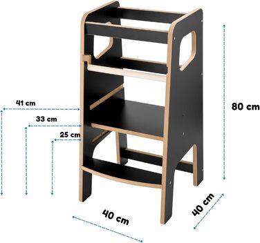 Стілець-сходинка Монтессорі для дітей з перекладинами – білий кухонний помічник, безпечний та надійний, з фіксатором, регульована висота, улюблець батьків, сучасний та стійкий Model 4 - Білий (Model 3 - Чорний)