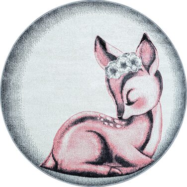 Дитячий килимок з малюнком оленя, прямокутної форми, рожево-сірого кольору, що не вимагає особливого догляду, для дитячої, ігрової, дитячої кімнат, розмір (120 х 170 см)