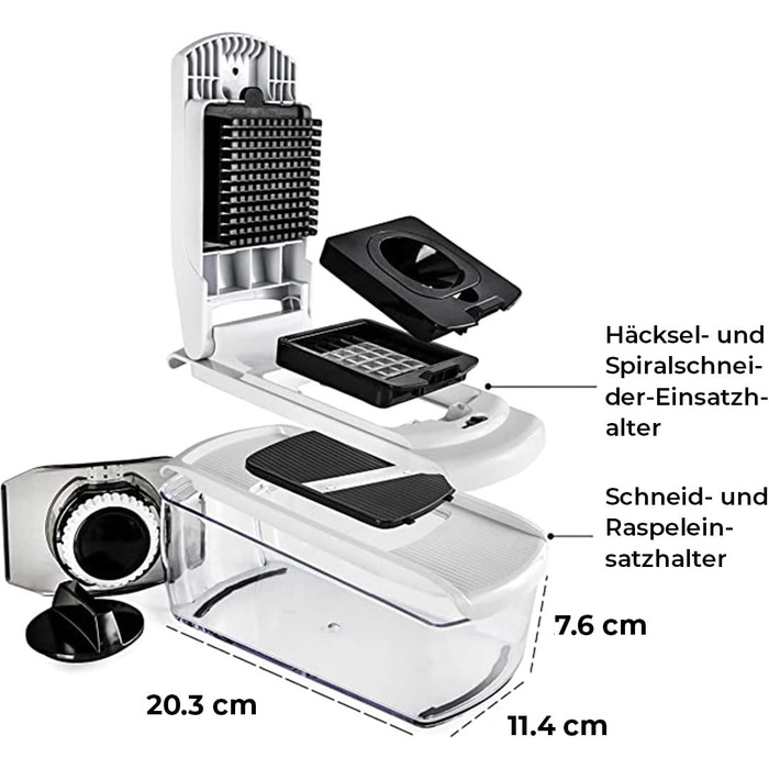 Многофункціональний овочевий слайсер-мандоліна 7-в-1 (білий) - для овочів, фруктів, сиру, цибулі, картоплі, огірків