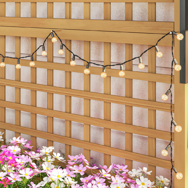 Підвищене грядка з шпалером та дахом, ящик для рослин, квітник, стійкий до погодних умов, дерево, 90 x 45 x 183 см, коричневий