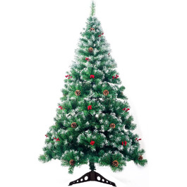 Штучна ялинка Різдвяна ялинка 120 см з ефектом снігу і сосновими шишками (P-14554)