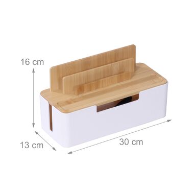 Організатор кабелів Relaxdays з бамбука та кріпленням