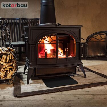 Підставка під камін KOTARBAU® з порошкового покриття, сталь, 40 x 60 см. Захист від бруду та попелу