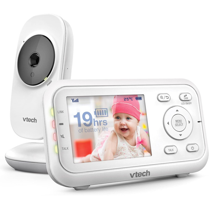 Відеоняня VTech VM3250 з LCD-екраном 7,1 см, нічним баченням, датчиком температури та радіусом дії 300 м