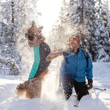 Куртка RUFFWEAR Cloud Chaser, атмосферостійке пальто для собаки з рукавами, Aurora Teal, розмір S