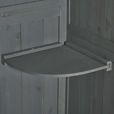 Outsunny Garden Шафа Садовий сарай Садовий сарай Садовий сарай з полицями Асфальтовий дах Вікно Дерево Сірий + Зелений 77 x 54.2 x 179 см | Аосом