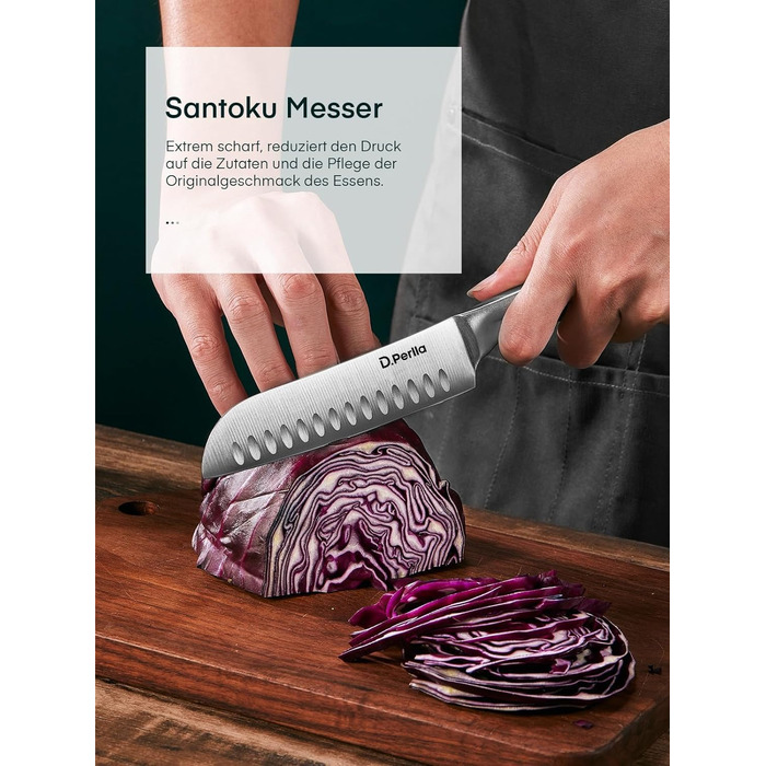 Набір кухонних ножів D.Perlla 16 предметів з бруском, професійний, нержавіюча сталь, чорний