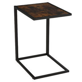 Журнальний столик HOMCOM C-Shape Журнальний столик Стіл Металевий МДФ Rustic-Brown 40,6 x 50,8 x 64,2 см для вітальні