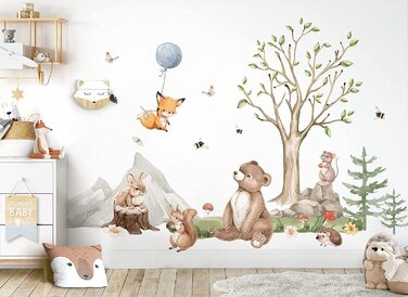 Набір настінних наклейок Grandora XXL для сафарі з тваринами, наклейка на стіну для дитячої кімнати, DL797-5 (м - 63 х 48 см (ШхВ))