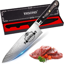 Набір кухонних ножів TRSCIND: професійний шеф-ніж та ніж для кухні з нержавіючої сталі, подарунок на Різдво/День батька для чоловіків/татусів