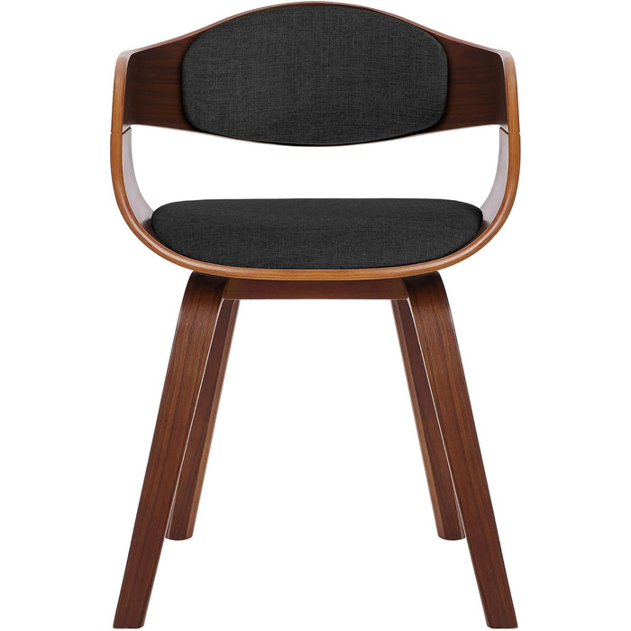 Обідній стілець CLP Kingston: ергономічний, з дерев'яним каркасом, 150 кг, горіх/темно-сірий