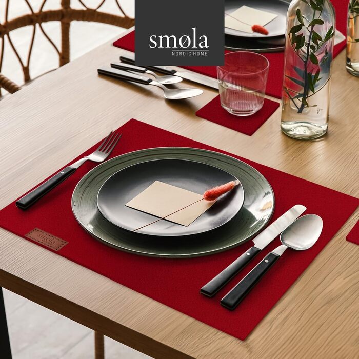 Набір з 12 елементів Smøla: преміум фетровий набір на стіл з підставками I Темно-сірий, миється I Декор для столу, літо