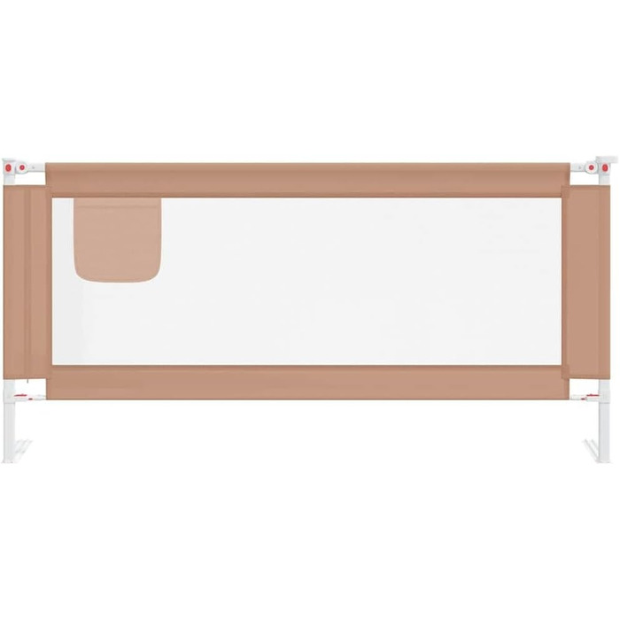 Бортик для ліжка дитячого vidaXL 200x25 см, бежевий (Taupe), захист від випадання, тканинний