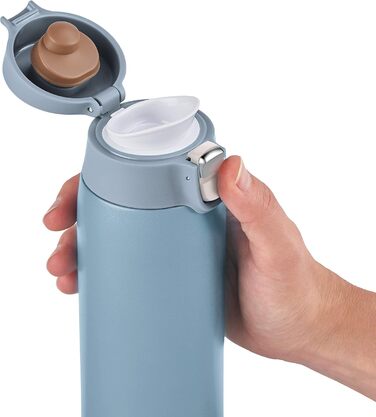 Термокружка Emsa N21518 Travel Mug Light | 0.4 л, нержавіюча сталь, 8 год гаряче/16 год холодне, BPA Free, блакитний колір