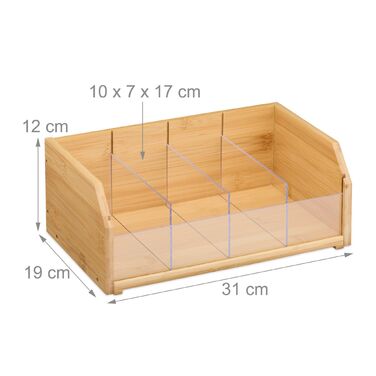 Організатор для одягу Relaxdays з 4 відділеннями, бамбук