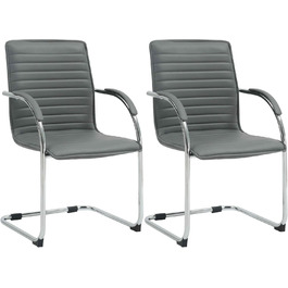 Набір з 2-х відкидних крісел Tira з штучної шкіри, сірого кольору, з м'яким сидінням