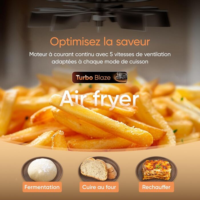 Фритюрниця без олії COSORI Turbo Tower 10.8 л з 2 відсіками, 6-в-1, компактна, для дому