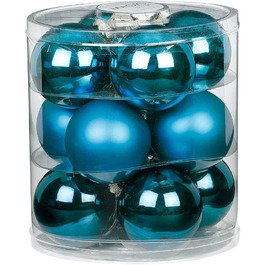 Чарівні ялинкові кулі скляні 8 см 12 шт. ялинкові кулі колір просто білий-суміш (Білий) (темно-синій / Синій)