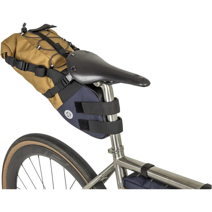 Велосипед AGU Seat-Pack Saddlebag, сідло 10 л для байкпакінгу, водовідштовхувальне, світловідбиваюче, легке складання, 100 перероблений поліестер - (блакитний арманьяк)
