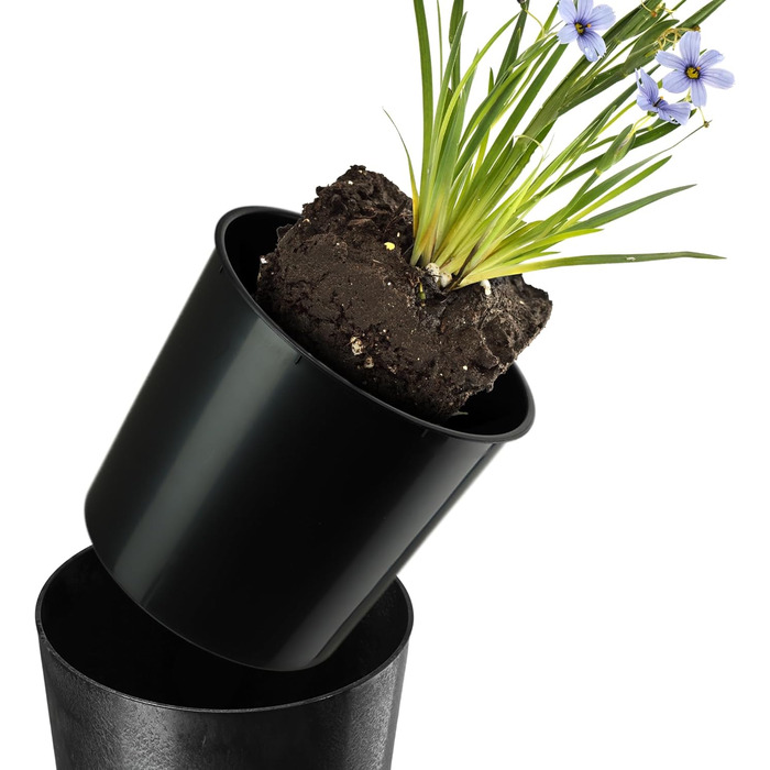 Набір горщиків KADAX (3 шт.) з дерев'яною стружкою, чорний бетон, 19,25, 30 см