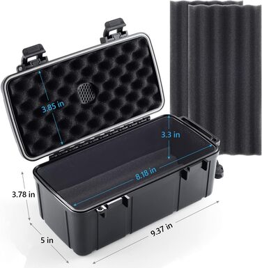 Портативний цигарний вологозбережувач (гумодор) у кейсі, водонепроникний, для 10 цигарок, розмір L (23,8 x 12,7 x 9,6 см)